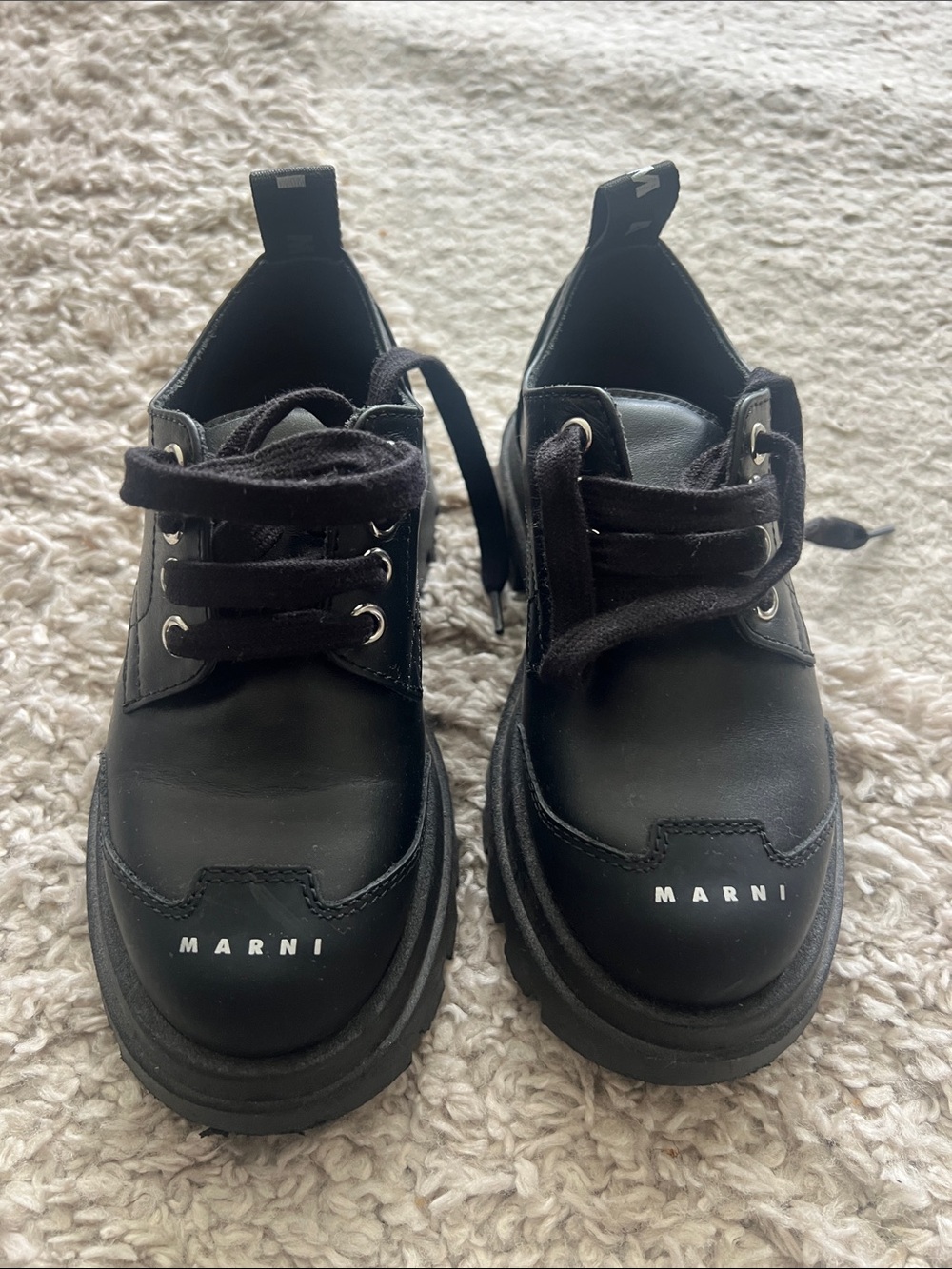 Marni Kids Black Lace-Up Platform Sneakers